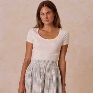 Rylee + Cru Pointelle Tee | Ivory